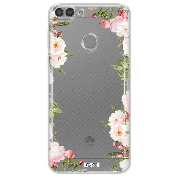Watercolor Floral Frame Huawei P Smart 2017 Clear TPU Case