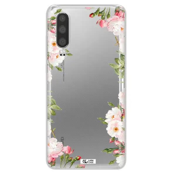 Watercolor Floral Frame Huawei P30 Clear TPU Case