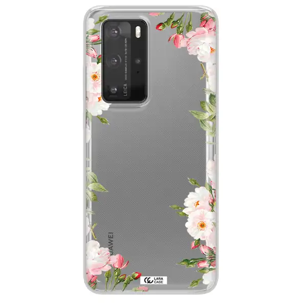 Watercolor Floral Frame Huawei P40 Pro Clear TPU Case