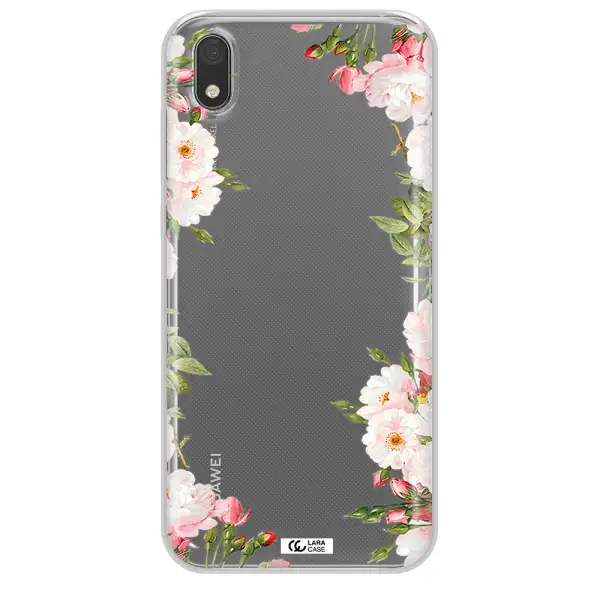 Watercolor Floral Frame Huawei Y5 2019 Clear TPU Case