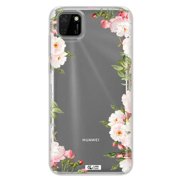 Watercolor Floral Frame Huawei Y5P Clear TPU Case
