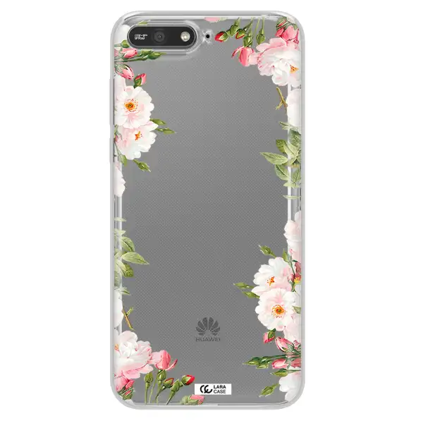 Watercolor Floral Frame Huawei Y6 2018 Clear TPU Case