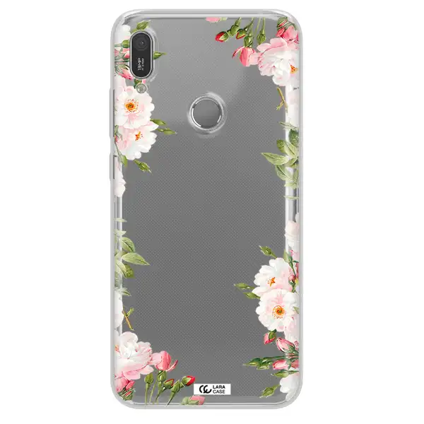 Watercolor Floral Frame Huawei Y6 2019 Clear TPU Case