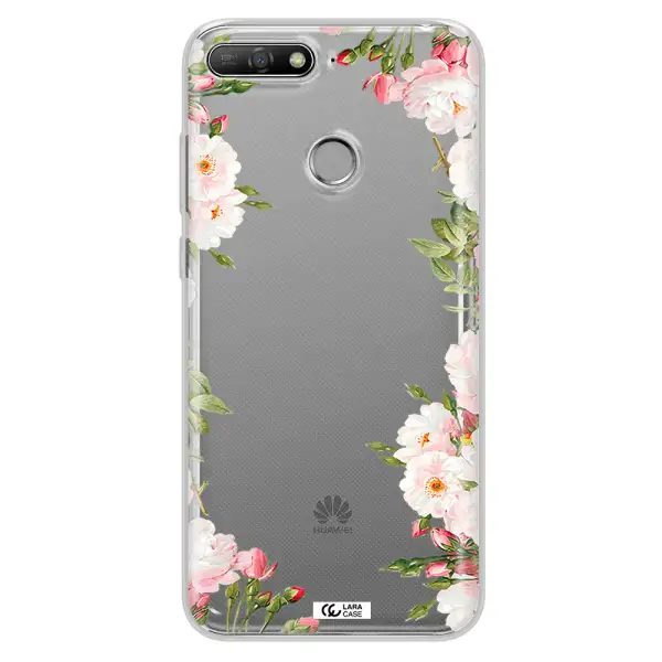 Watercolor Floral Frame Huawei Y6 Prime 2018 Clear TPU Case