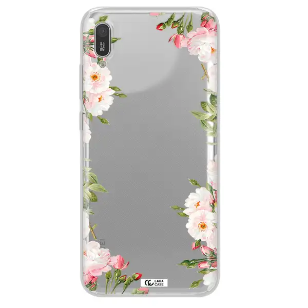 Watercolor Floral Frame Huawei Y6 Pro 2019 Clear TPU Case