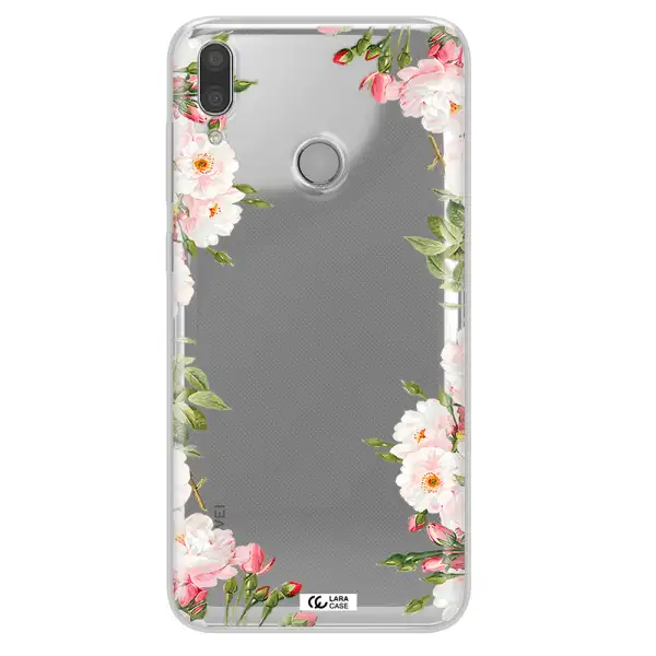 Watercolor Floral Frame Huawei Y7 2019 Clear TPU Case