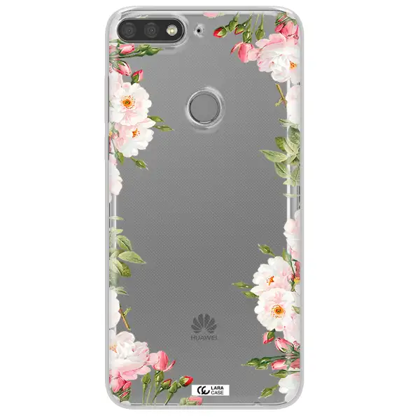Watercolor Floral Frame Huawei Y7 Prime 2018 Clear TPU Case