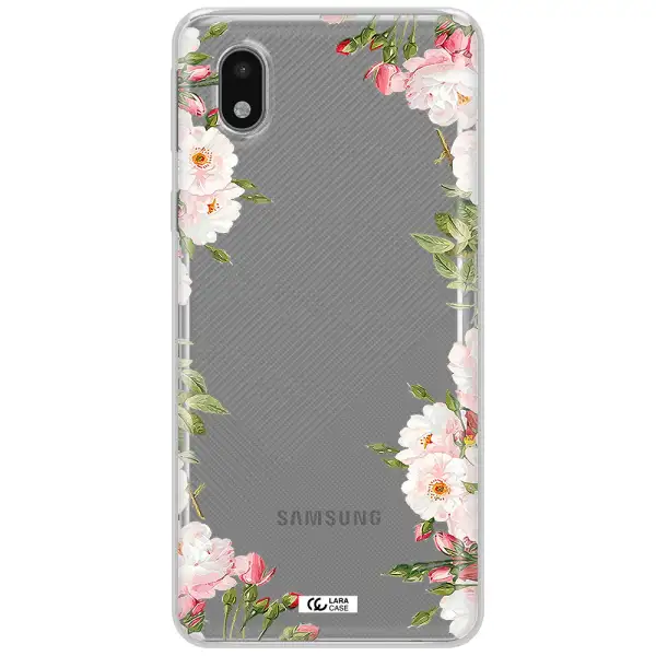 Watercolor Floral Frame Samsung A01 Core Clear Tpu Case