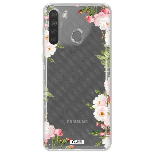 Watercolor Floral Frame Samsung A21 Clear TPU Case