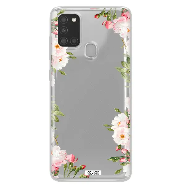 Watercolor Floral Frame Samsung A21S Clear TPU Case
