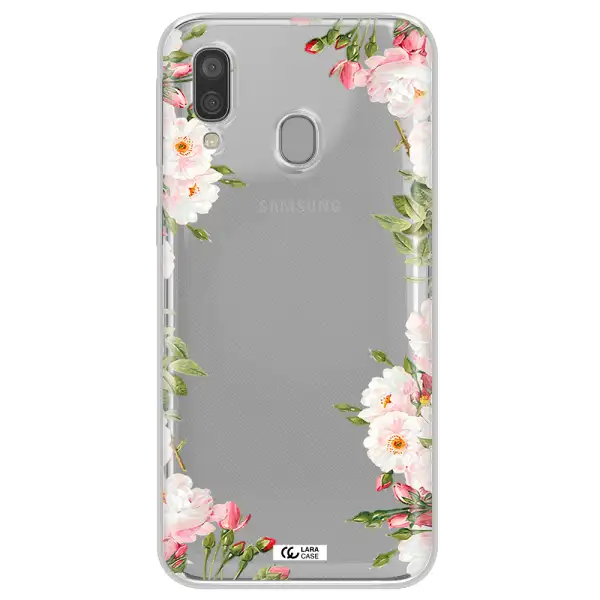 Watercolor Floral Frame Samsung A40 Clear TPU Case
