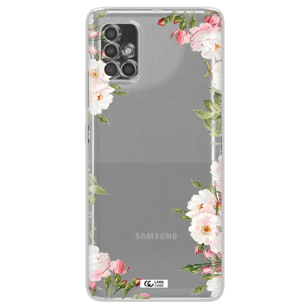 Watercolor Floral Frame Samsung A40S Clear Tpu Case