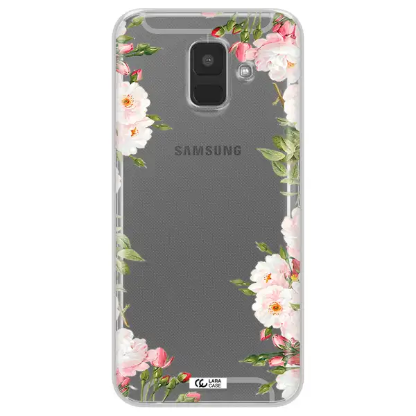 Watercolor Floral Frame Samsung A6 Clear TPU Case