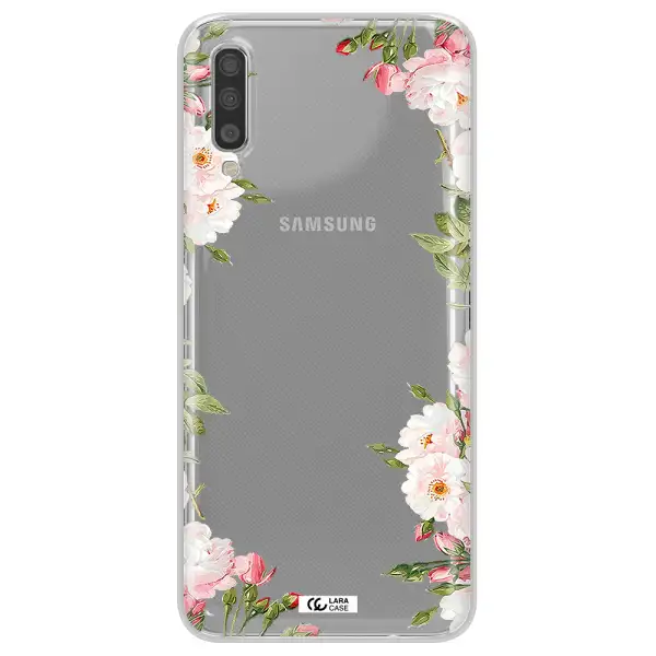 Watercolor Floral Frame Samsung A70S Clear Tpu Case