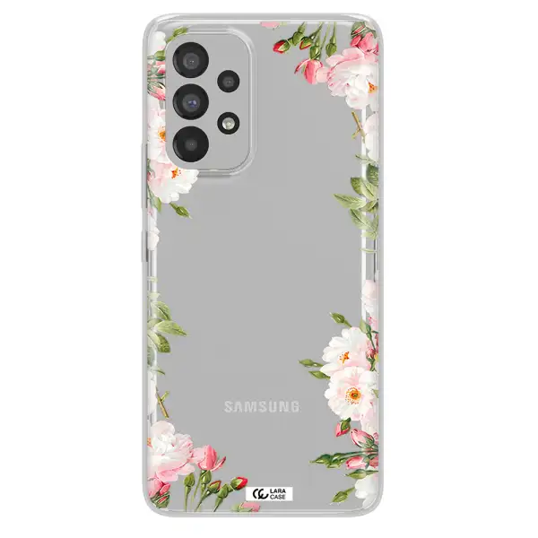 Watercolor Floral Frame Samsung A73 Clear TPU Case