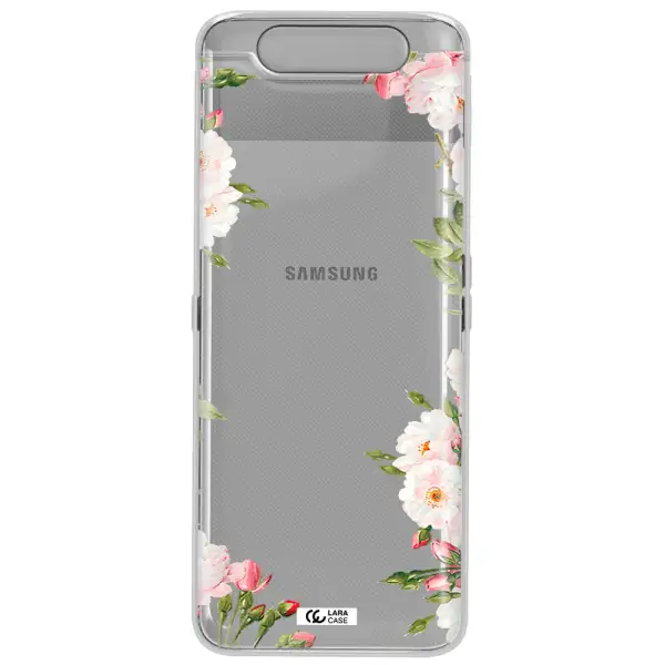 Watercolor Floral Frame Samsung A80 Clear TPU Case
