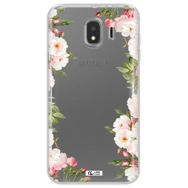 Watercolor Floral Frame Samsung J4 Clear TPU Case