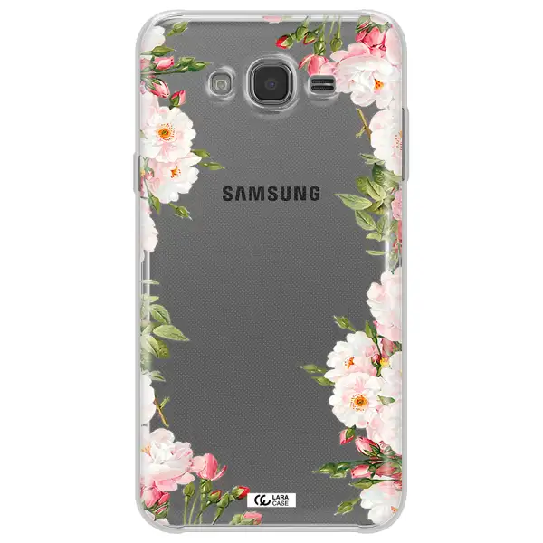 Watercolor Floral Frame Samsung J7 Clear TPU Case
