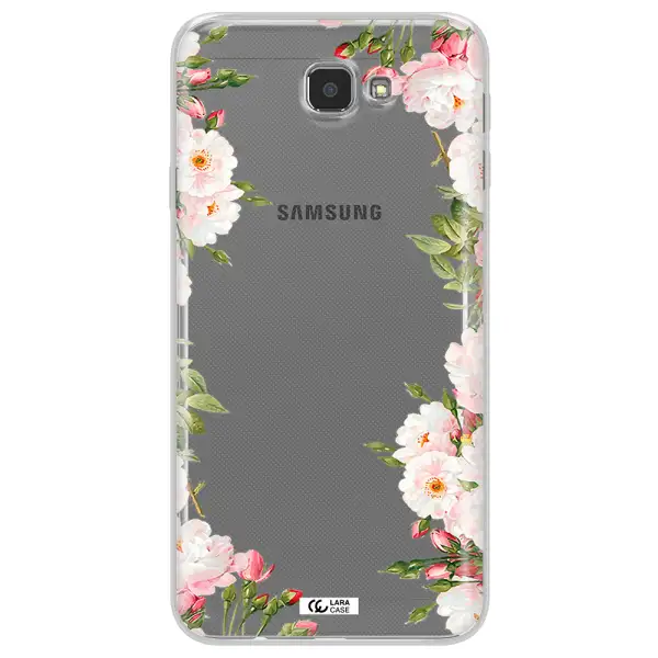 Watercolor Floral Frame Samsung J7 Prim Clear TPU Case