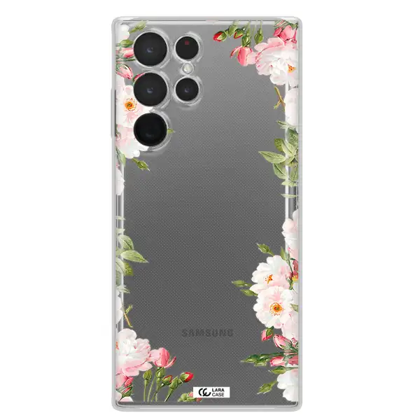 Watercolor Floral Frame Samsung S 22 Ultra Clear TPU Case