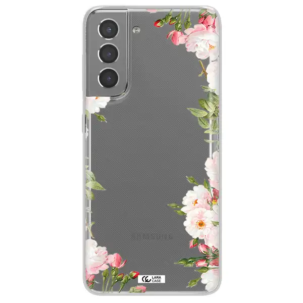 Watercolor Floral Frame Samsung S21 Plus Clear TPU Case