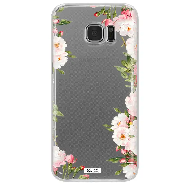 Watercolor Floral Frame Samsung S7 Edge Clear TPU Case