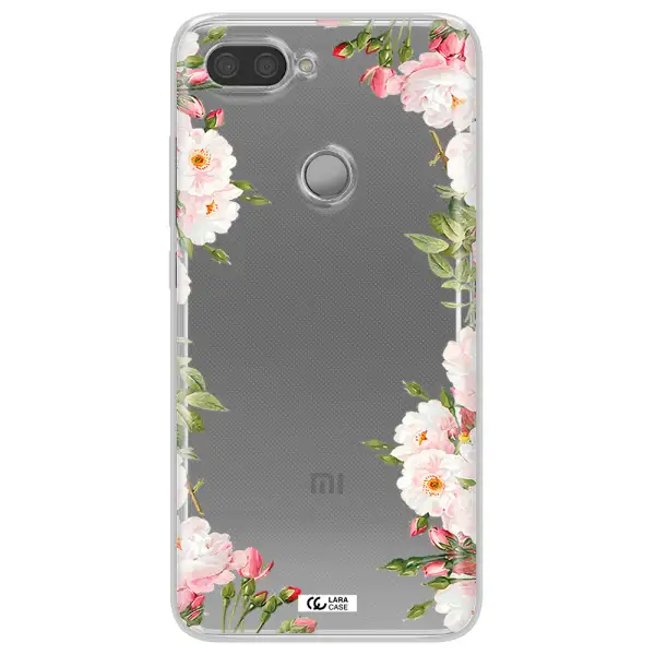 Watercolor Floral Frame Xiaomi Mi 8 Lite Clear TPU Case
