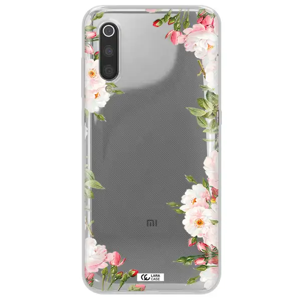 Watercolor Floral Frame Xiaomi Mi 9 Clear TPU Case