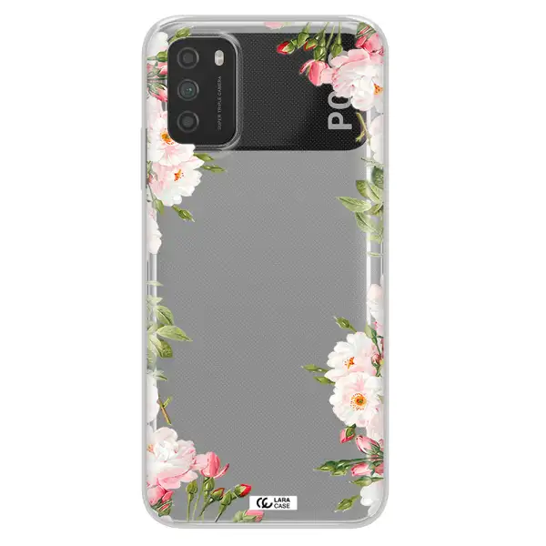 Watercolor Floral Frame Xiaomi Poco M3 Clear TPU Case
