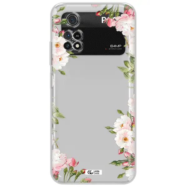 Watercolor Floral Frame Xiaomi Poco M4 Pro 4G Clear Tpu Case