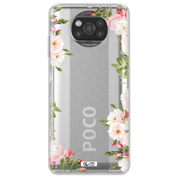 Watercolor Floral Frame Xiaomi Poco X3 Clear TPU Case