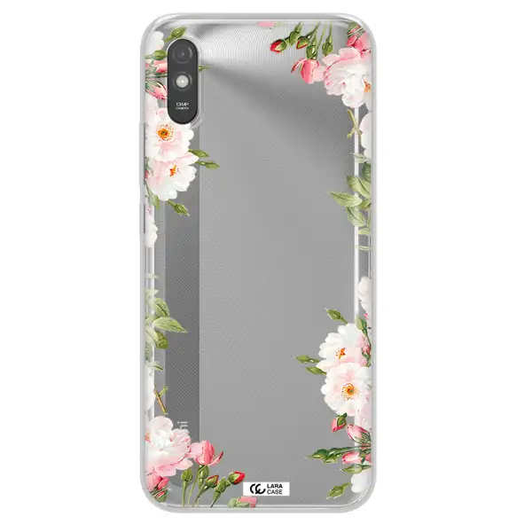 Watercolor Floral Frame Xiaomi Redmi 9A Clear TPU Case
