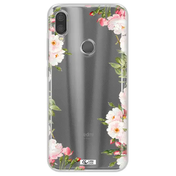 Watercolor Floral Frame Xiaomi Redmi Note 7 Clear TPU Case