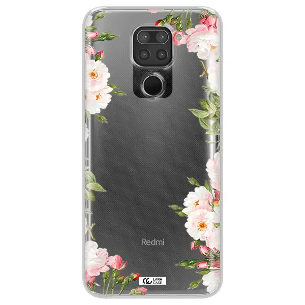 Watercolor Floral Frame Xiaomi Redmi Note 9 Clear TPU Case