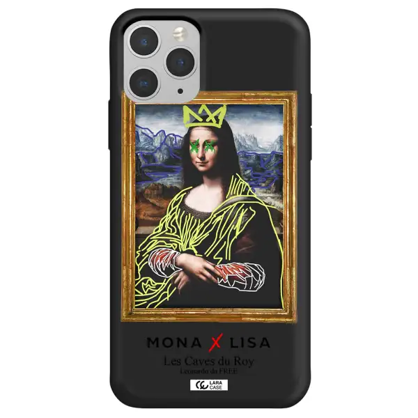 Monalisa Pop Art Apple iPhone 11 pro max Silicone black Case