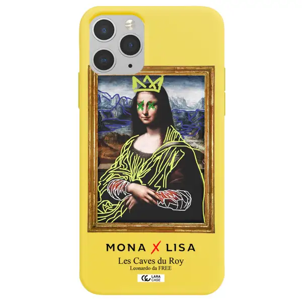 Monalisa Pop Art Apple iPhone 11 pro max Silicone canary yellow Case