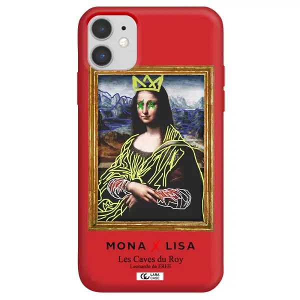 Monalisa Pop Art Apple iPhone 11 Silicone Imperial Red Case