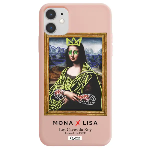 Monalisa Pop Art Apple iPhone 11 Silicone pastel pink Case