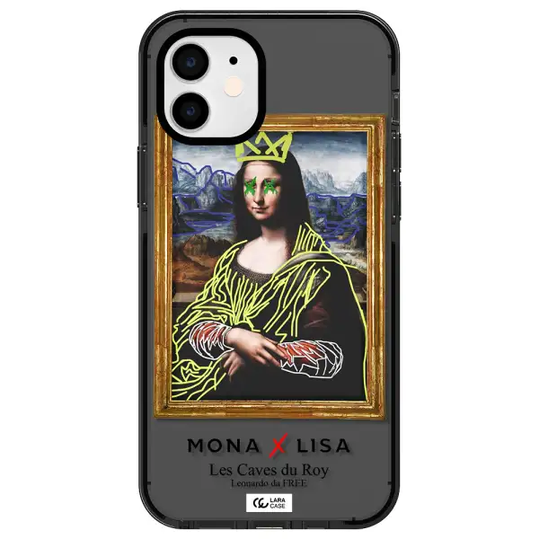 Monalisa Pop Art Apple iPhone 12 impact Smoke Black Case