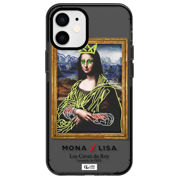 Monalisa Pop Art Apple iPhone 12 mini impact Smoke Black Case