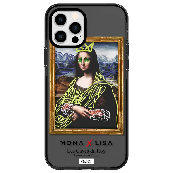 Monalisa Pop Art Apple iPhone 12 pro impact Smoke Black Case
