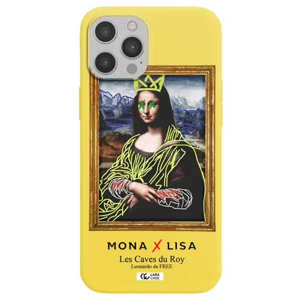 Monalisa Pop Art Apple iPhone 12 pro max Silicone canary yellow Case