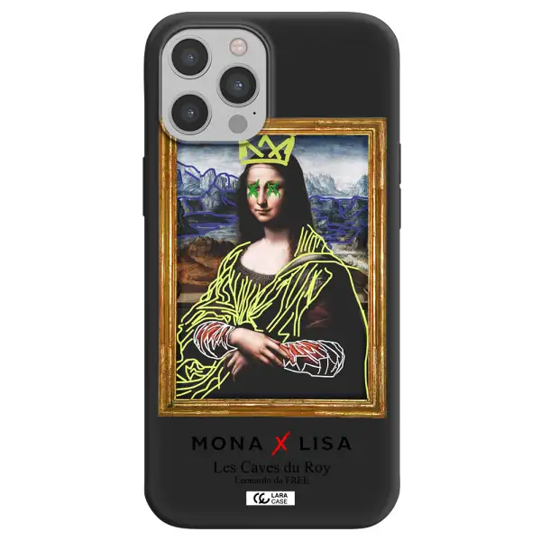 Monalisa Pop Art Apple iPhone 12 pro Silicone black Case