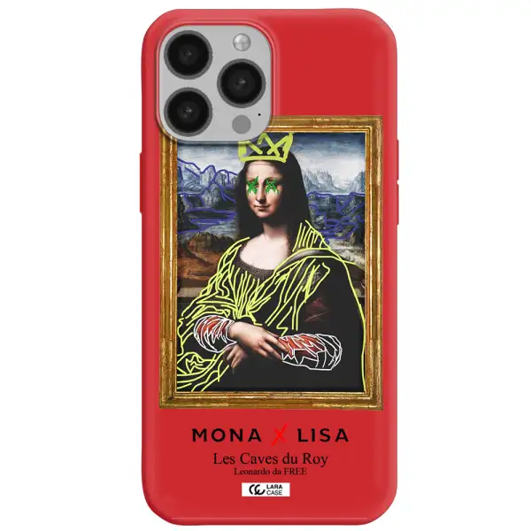 Monalisa Pop Art Apple iPhone 13 Pro Silicone Imperial Red Case