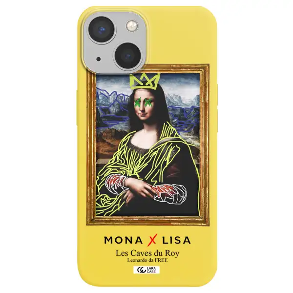 Monalisa Pop Art Apple iPhone 13 Silicone canary yellow Case