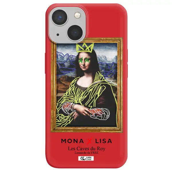 Monalisa Pop Art Apple iPhone 13 Silicone Imperial Red Case