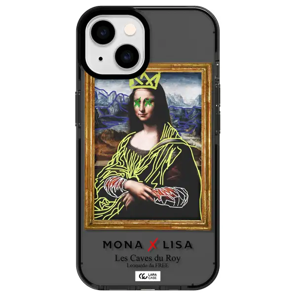 Monalisa Pop Art Apple iPhone 14 impact Smoke Black Case