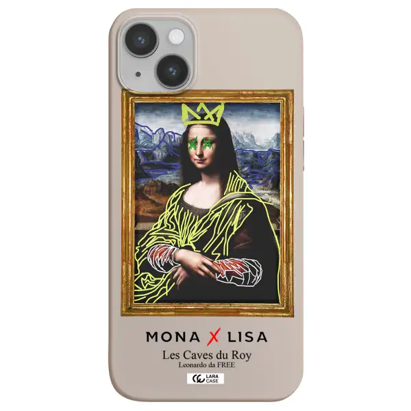 Monalisa Pop Art Apple iPhone 14 plus Silicone Stone Case
