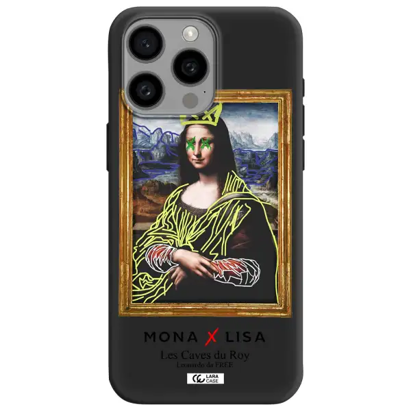 Monalisa Pop Art Apple Iphone 15 Pro max Silicone black Case