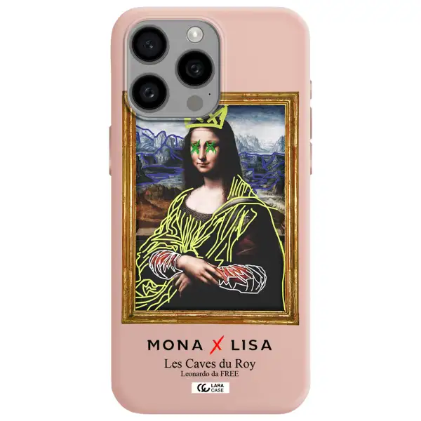 Monalisa Pop Art Apple Iphone 15 Pro max Silicone pastel pink Case